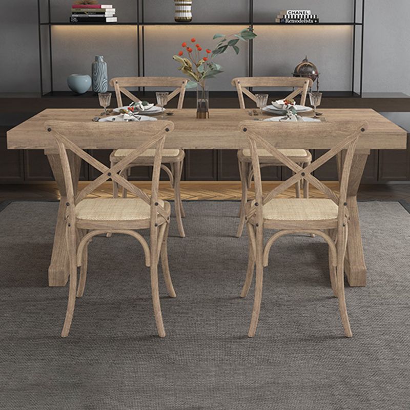 Farmhouse Dining Room Set Wood Trestle Standard Height Table for Dining Room Clearhalo 'Dining Room Sets' 'Dining Tables & Seating' 'dining_room_set' 'Furniture' 'furniture_dining_room_set' 'Kitchen & Dining Furniture' 'kitchen&dining_furn' 'kitchen' 1200x1200_1cbf7ae9-8f64-4a1e-829c-64504463f584