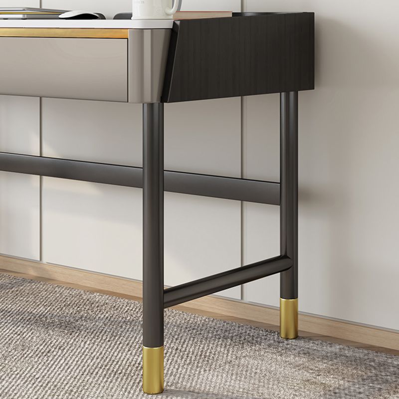 Tâches de forme rectangulaire de bureau moderne des bureaux en pierre avec 2 tiroirs