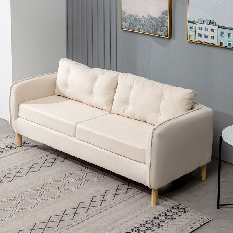 Contemporary Cotton Blend Tufted Slipcovered Sofa with Square Arm Clearhalo 'Furniture' 'furniture_sofas' 'kitchen' 'kitchen_sofas' 'Living Room Furniture' 'Sofa' 'sofas' 1200x1200_1cc41419-e04f-4ffd-b016-cdc69c5816b5