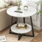 Cross Legs Base Design Cocktail Table Artificial wood Black/white Top Round Coffee Table
