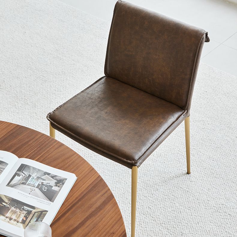 Indoor Leather Upholstered Dining Side Chair Metal Legs Dining Chair Clearhalo 'Dining Chairs' 'Dining Tables & Seating' 'dining_chair' 'furn' 'furn_dining_chair' 'Furniture' 'Kitchen & Dining Furniture' 1200x1200_1cc5249c-da95-4b3c-b89a-f57a1db3d79d