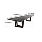 Modern Black Rectangle Dining Table Solid Wood Top Iron Base Table Clearhalo 'Dining Tables & Seating' 'Dining Tables' 'dining_table' 'furn' 'furn_dining_table' 'Furniture' 'Kitchen & Dining Furniture' 1200x1200_1cc59cb3-d74a-4b4a-a47f-1a673205f21f