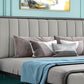 Iron Frame Standard Bed with Rectangular Panel Headboard and Metal Legs