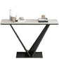 Console rettangolare contemporanea Tavolo con base di piedistallo di ferro nero per Hall