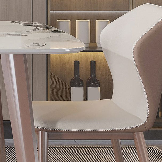 北欧焼結の石トップダイニングセット長方形1/2/5/7ピースダイニングテーブルセット