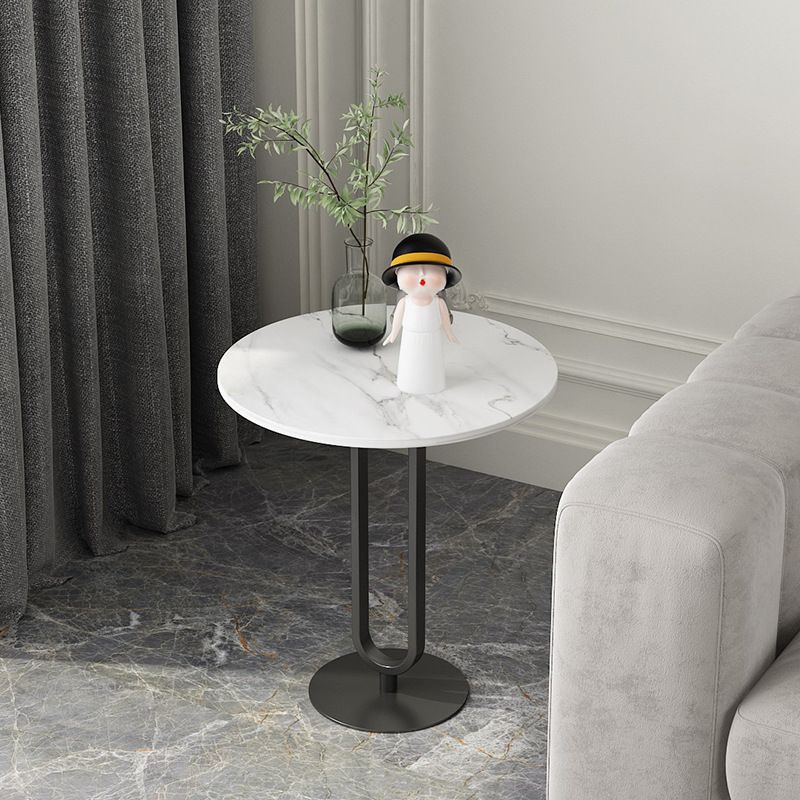Round Sintered Stone Top End Table 21.6"Tall Pedestal Side Table Clearhalo 'Coffee & Accent Tables' 'Coffee Tables' 'coffee_tables' 'End & Side Tables' 'end_side_tables' 'furn' 'furn_end_side_tables' 'Furniture' 'furniture_coffee_tables' 'Living Room Furniture' 1200x1200_1cc735f6-7568-4393-b8f0-962474da81bc