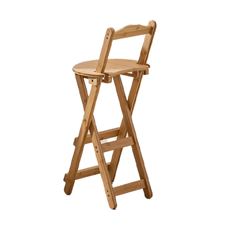 Solid Wood Folding Bar Stool Contemporary Indoor Barstool with Backrest Clearhalo 'Bar Furniture' 'Bar Stools' 'bar_stools' 'furn' 'furn_bar_stools' 'furniture_bar_stools' 'Kitchen & Dining Furniture' 'kitchen&dining_furn' 'kitchen' 'kitchen_furn' Furniture' 1200x1200_1cc792db-800e-402e-b7b3-1b886b12fcc4