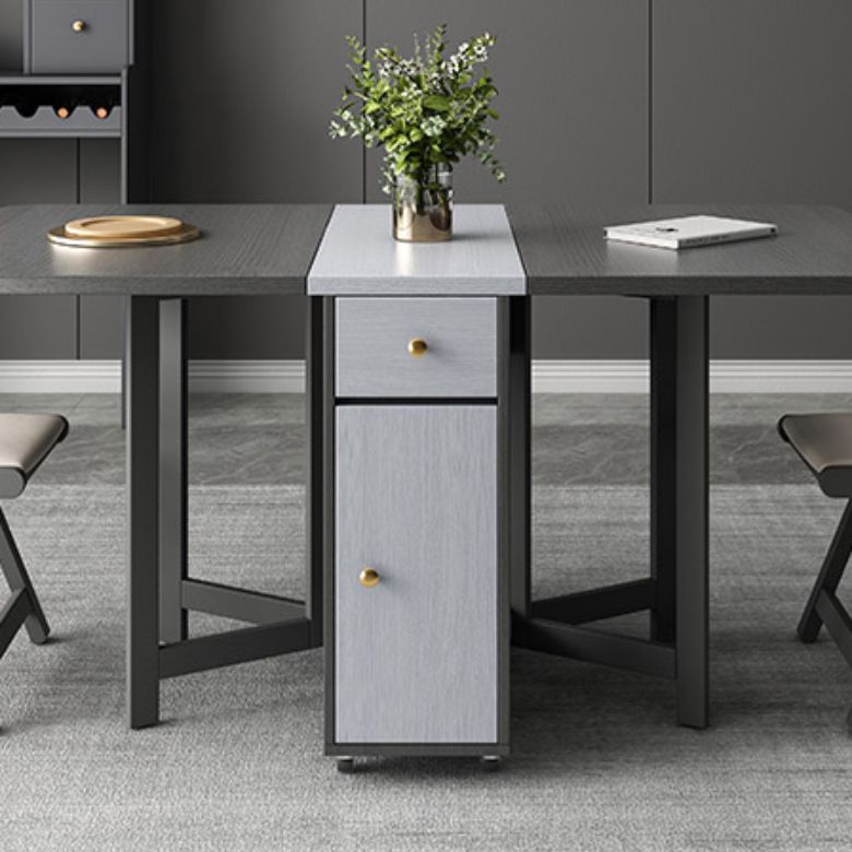 Modern Style Rectangle Folding Dining Table, 59" x 31.5" x 29.3"