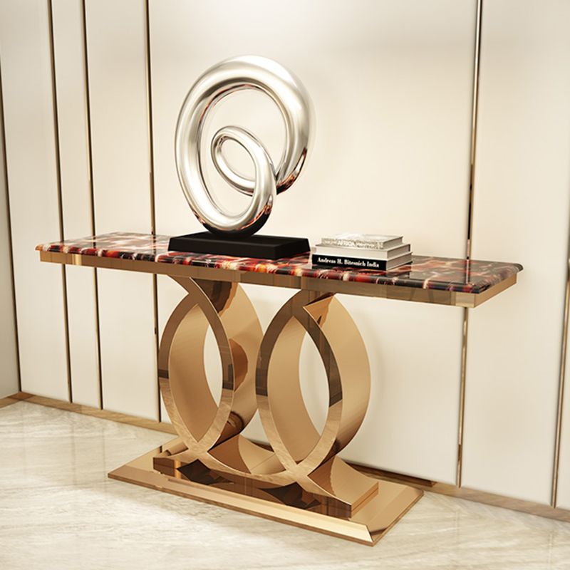 Tavolo console in marmo glam rettangolo 16 "w tavolo accento per sala