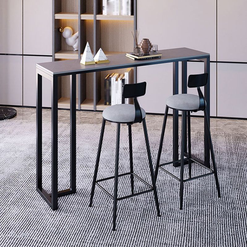 Industrial Rectangle Indoor Bar Dining Table Grey Stone Bistro Table Fixed Table Clearhalo 'Bar Furniture' 'Bar Tables' 'bar_tables' 'furn' 'furn_bar_tables' 'Furniture' 'furniture_bar_tables' 'Kitchen & Dining Furniture' 'kitchen&dining_furn' 'kitchen' 1200x1200_1cc7f795-41cb-4304-98ee-b24e49fcf8d5