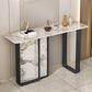 11 Inch Wide Glam Accent Table Stone Rectangle Console Accent Table Clearhalo 'Console Tables' 'console_tables' 'Entry & Mudroom Furniture' 'furn' 'furn_console_tables' 'Furniture' 1200x1200_1cc807dd-ea8b-467d-95cf-ca6695075f2e