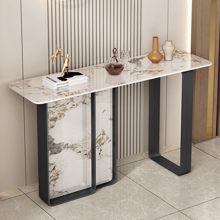 11 Inch Wide Glam Accent Table Stone Rectangle Console Accent Table Clearhalo 'Console Tables' 'console_tables' 'Entry & Mudroom Furniture' 'furn' 'furn_console_tables' 'Furniture' 1200x1200_1cc807dd-ea8b-467d-95cf-ca6695075f2e