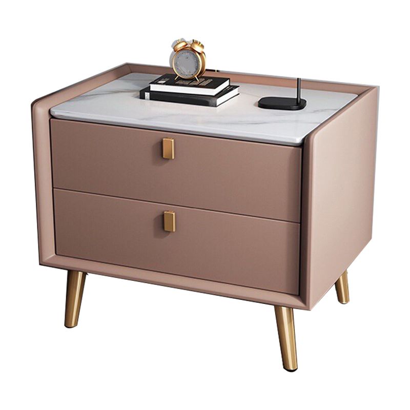 Vast houten bed nachtkastje 2-laden accent tafel nachtkastje met benen