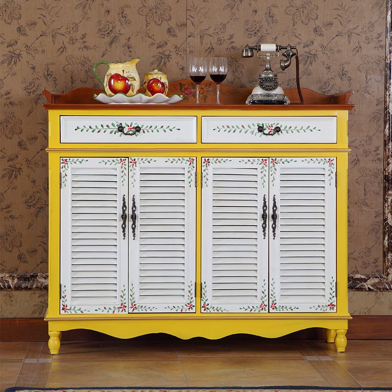 Server da pranzo in legno contemporaneo con cassetti sideboard di finitura antica per sala da pranzo