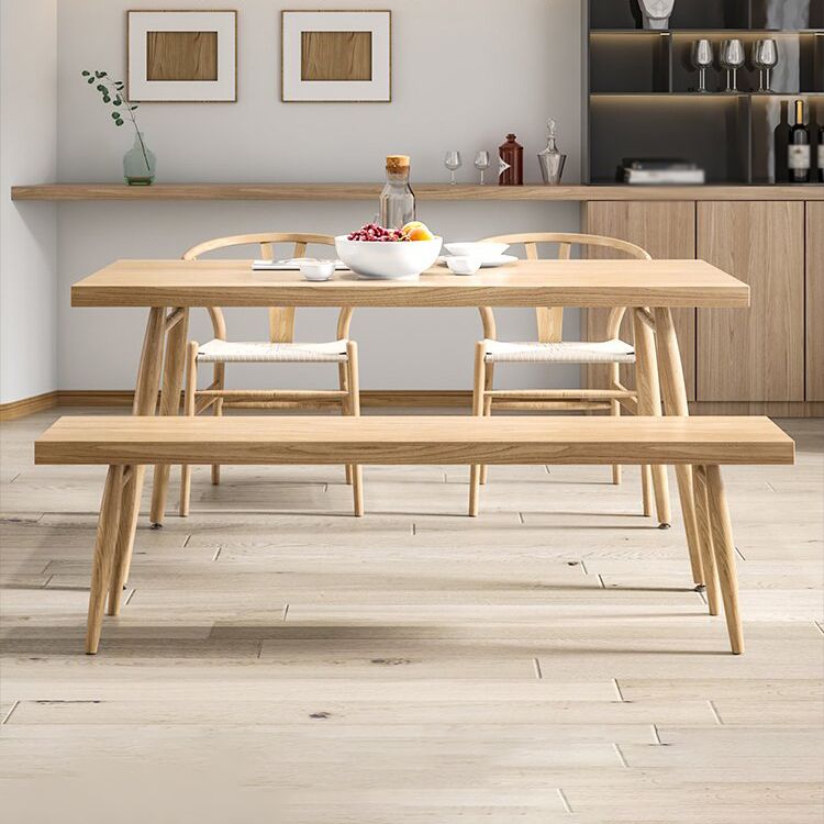 Modern 1/2/4 Pieces Beige Dinette Set Ash Wood Rectangle Dining Table Set Clearhalo 'Dining Room Sets' 'Dining Tables & Seating' 'dining_room_set' 'furn' 'furn_dining_room_set' 'Furniture' 'furniture_dining_room_set' 'Kitchen & Dining Furniture' 1200x1200_1ccaf904-8649-44bc-a3f5-02aefe7fa68b