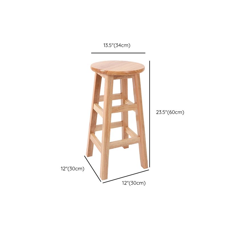 Taburete de bar de estilo moderno, taburete de madera de caucho para comedor