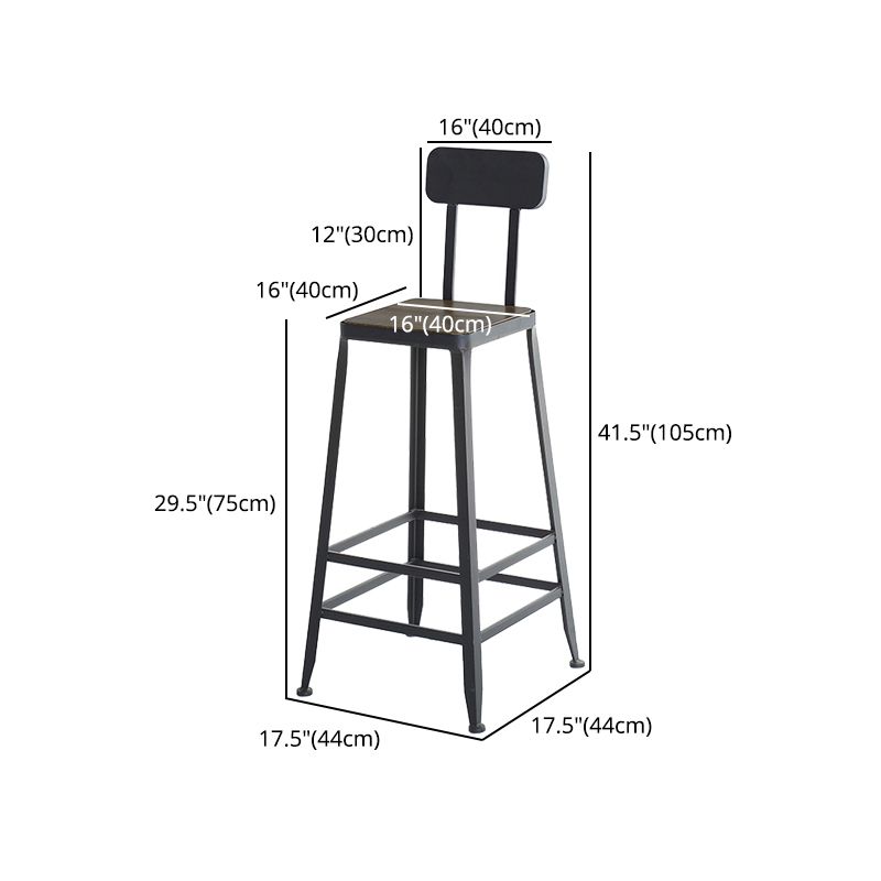 29.53" Industrial Bar and Counter Stool Low Back Stool with 4 Black Legs Clearhalo 'Bar Furniture' 'Bar Stools' 'bar_stools' 'furn' 'furn_bar_stools' 'furniture_bar_stools' 'Kitchen & Dining Furniture' 'kitchen&dining_furn' 'kitchen' 'kitchen_furn' Furniture' 1200x1200_1cccd683-fd57-4f91-853c-fadcc2352226