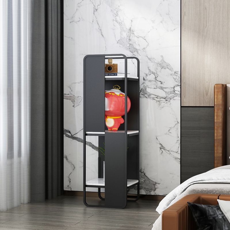 Modern Metal Shelf Bookcase Open Back Bookshelf for Living Room