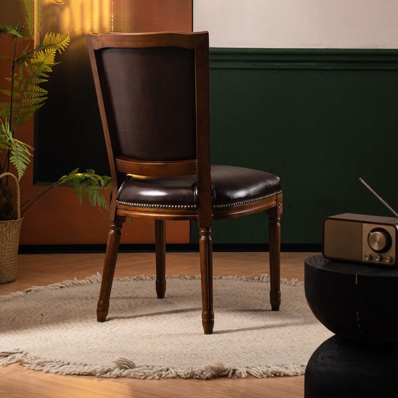 Rustic Style Open Back Brown Solid Wood Home Dining Side Chair Clearhalo 'Dining Chairs' 'Dining Tables & Seating' 'dining_chair' 'furn' 'furn_dining_chair' 'Furniture' 'Kitchen & Dining Furniture' 1200x1200_1cce9d63-333b-4797-b4c9-2bdca43774f4