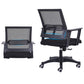 コンテンポラリーアームチェア固定腕ミッドバックメッシュブラックスイベルオフィスチェア