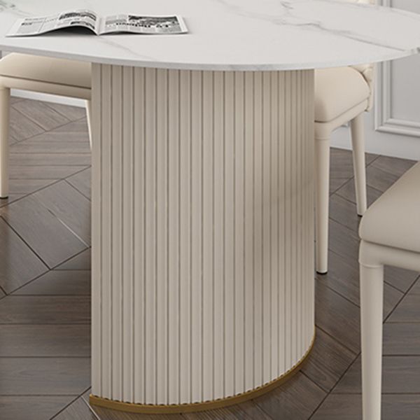 Metal Traditional Luxury Oval Table Sintered Stone Indoor Table for Dining Room Clearhalo ' dining_table' 'Dining Tables & Seating' 'Dining Tables' 'Furniture' 'furniture_dining_table' 'Kitchen & Dining Furniture' 'kitchen&dining_furn' 'kitchen' 'kitchen_dining_table' 1200x1200_1cd4c8d5-66ea-40e8-89b5-4f8013f00b60