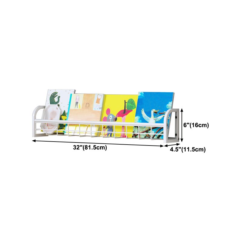 4.57"W Bookshelf Contemporary Style Wall Mounted Pure White Bookcase for Study Room