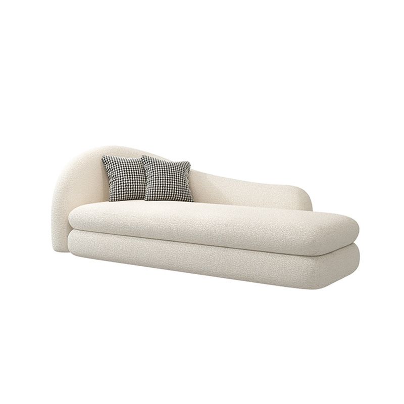 French Country One Armed Chaise, Wool Round Arms Accent Chair Clearhalo 'Chairs & Seating' 'Chaise Lounge' 'chaise_lounge' 'furn' 'furn_chaise_lounge' 'Furniture' 'Living Room Furniture' 1200x1200_1cd5bc13-93b0-4c9c-b897-d1317555c66f