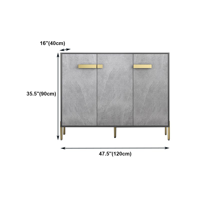Sideboard in legno ingegnerizzato grigio moderno server da pranzo a scaffalatura regolabile per soggiorno