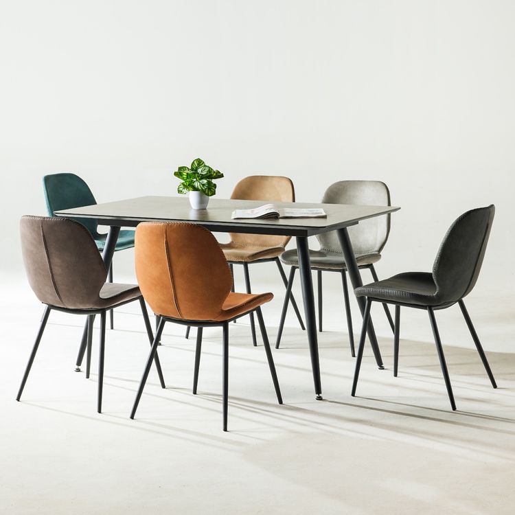 Scandinavian Style Faux Leather Dining Chairs Solid Back Armless Chairs for Home Clearhalo ' kitchen&dining_furn' 'Dining Chairs' 'Dining Tables & Seating' 'dining_chair' 'furn' 'furn_dining_chair' 'Furniture' 'furniture_dining_chair' 'Kitchen & Dining Furniture' 'kitchen' 1200x1200_1cd7881f-dd6a-4274-8a9f-b6026ff188e3