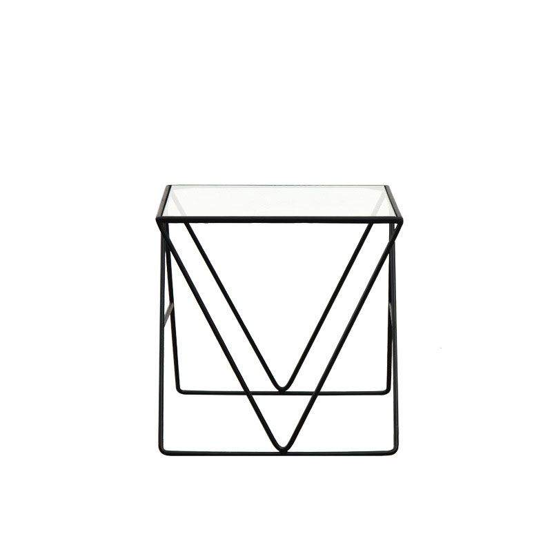 Table basse avec plateau en verre, moderne, Simple, rectangulaire, claire, avec cadre