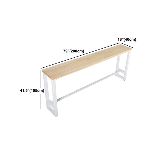 Wood Bar Dining Table Modern Rectangle Bar Table with Trestle for Milk Tea Shop Clearhalo 'Bar Furniture' 'Bar Tables' 'bar_tables' 'furn' 'furn_bar_tables' 'Furniture' 'Kitchen & Dining Furniture' 1200x1200_1cd9ee2c-feeb-400b-ba30-ca7e7bdf9047