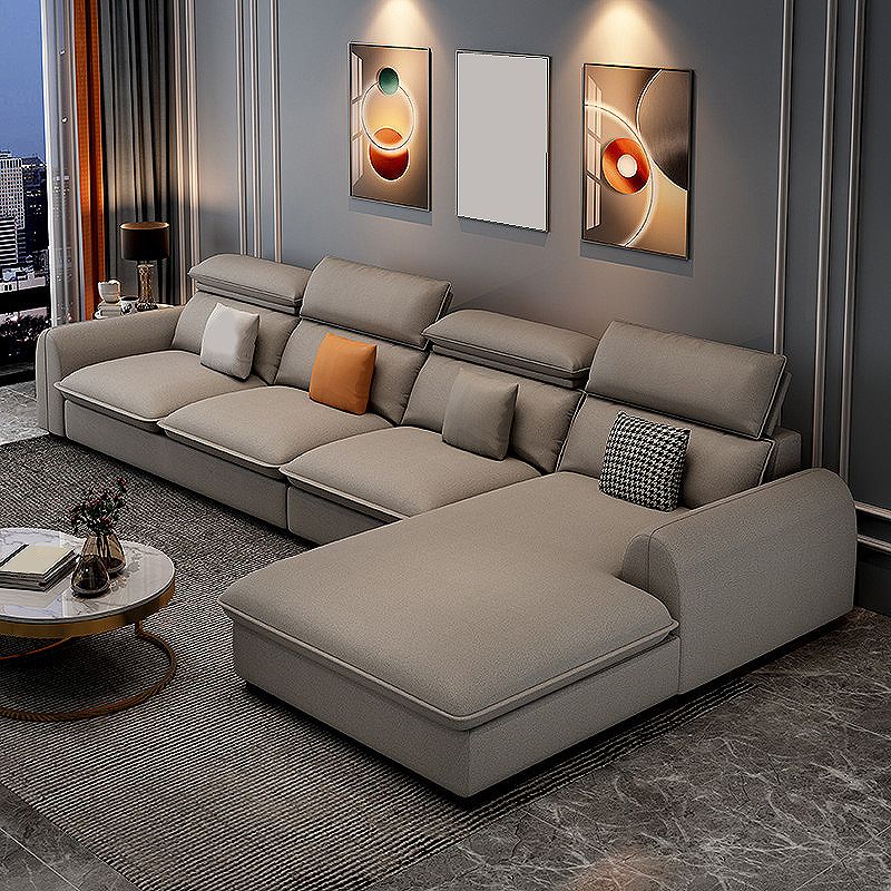 137.8" L√ó 68.90" W √ó 32.68" H Faux Leather Sectional Stain-Resistant Sofa and Chaise Clearhalo 'Furniture' 'furniture_sectionals' 'Living Room Furniture' 'Sectionals' 1200x1200_1cda8075-dbf6-4398-a629-eb5a049bde7f