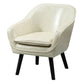 Fixed Back Lounge Chair Leather Side Chair with Solid Wood Legs