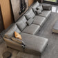 Inverted Armrest with Pillow Back Imitation Leather Sofa Bed Sponge/latex Padded Sofa