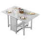 Modern Style White Dining Table Rectangle Sintered Stone Drop-Leaf Dining Table Clearhalo ' dining_table' 'Dining Tables & Seating' 'Dining Tables' 'furn' 'furn_dining_table' 'Furniture' 'furniture_dining_table' 'Kitchen & Dining Furniture' 'kitchen&dining_furn' 'kitchen' 'kitchen_dining_table' 1200x1200_1cdce217-6a2f-40a3-9603-72016d5d77df