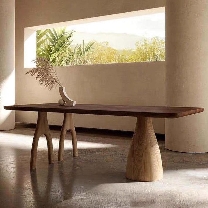 Minimalist Brown Kitchen Dining Table Solid Wood Rectangle Dining Table with Multi Legs Base Clearhalo ' dining_table' 'Dining Tables & Seating' 'Dining Tables' 'furn' 'furn_dining_table' 'Furniture' 'furniture_dining_table' 'Kitchen & Dining Furniture' 'kitchen&dining_furn' 'kitchen' 'kitchen_dining_table' 1200x1200_1cdd78b8-0bd3-43ee-95af-ce9028bfe495
