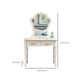 Solid Wood Makeup Vanity Desk Bedroom Dressing Table Stool Set with Drawer