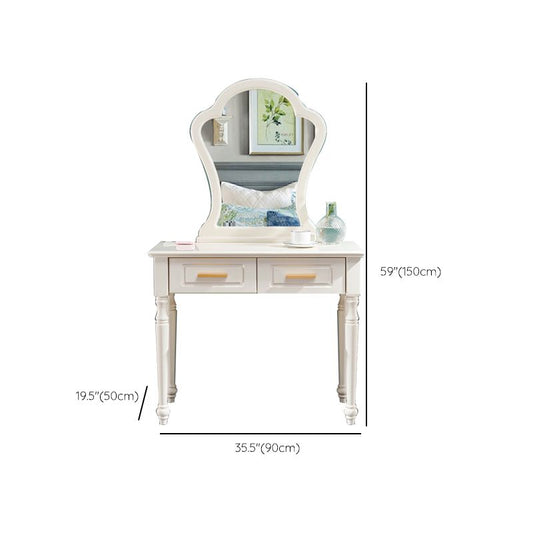 Trucco in legno in legno vanity scrivania da letto da letto sgabello set con cassetto