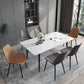 Designer Style White Dining Table Set 1/4/5/7 Pieces Stone and Metal Dinette Set Clearhalo 'Dining Room Sets' 'Dining Tables & Seating' 'dining_room_set' 'furn' 'furn_dining_room_set' 'Furniture' 'Kitchen & Dining Furniture' 1200x1200_1cde6052-d7ca-4f94-91fd-97ebedb9f59c
