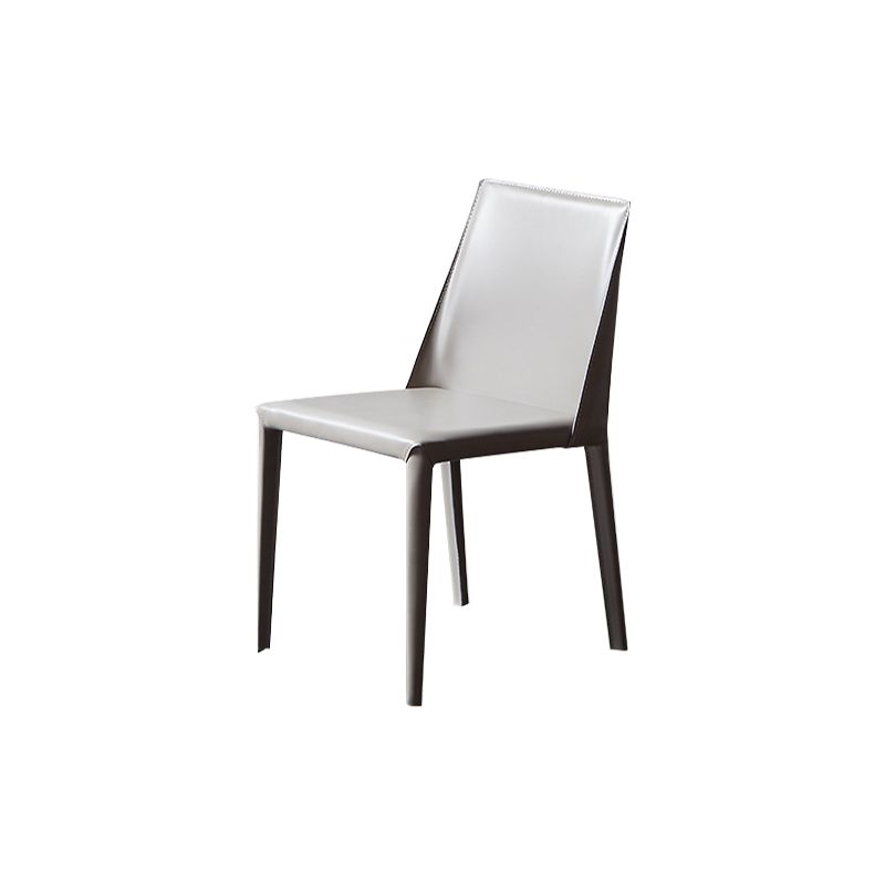 Armless Kitchen Dining Chairs Faux Leather Chairs with Metal Base