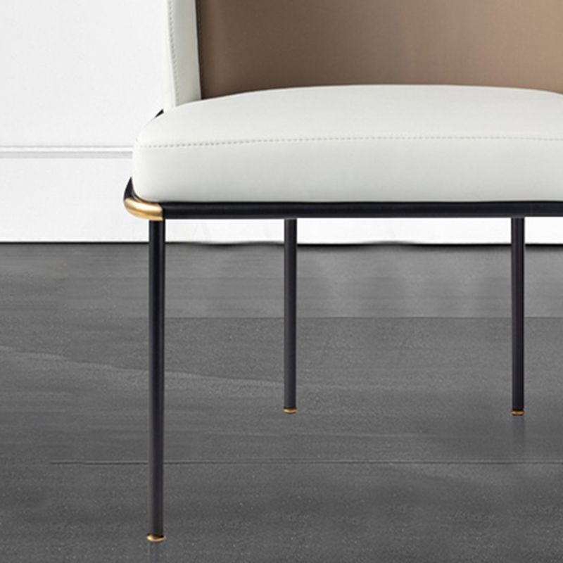 Fixed Back White Lounge Chair Armless Office Chair with Black Legs Clearhalo 'Accent Chairs' 'accent_chairs' 'Chairs & Seating' 'furn' 'furn_accent_chairs' 'Furniture' 'Living Room Furniture' 1200x1200_1ce12582-f045-49eb-a8ab-70058c2cc958