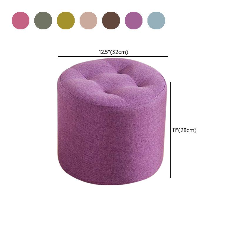 Contemporary Pouf Ottoman Fabric Upholstered Tufted Solid Color Cylinder Shape Ottoman Clearhalo 'furn' 'furn_ottomans_poufs' 'Furniture' 'Living Room Furniture' 'Ottomans & Poufs' 'ottomans_poufs' 1200x1200_1ce2a746-a49c-48ab-93c8-c3decbbd08d8