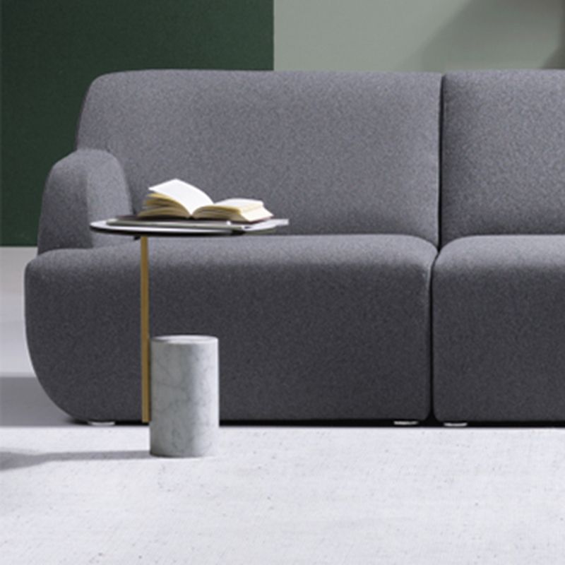 Contemporary Pedestal End Table Round Glass Top Side End Table