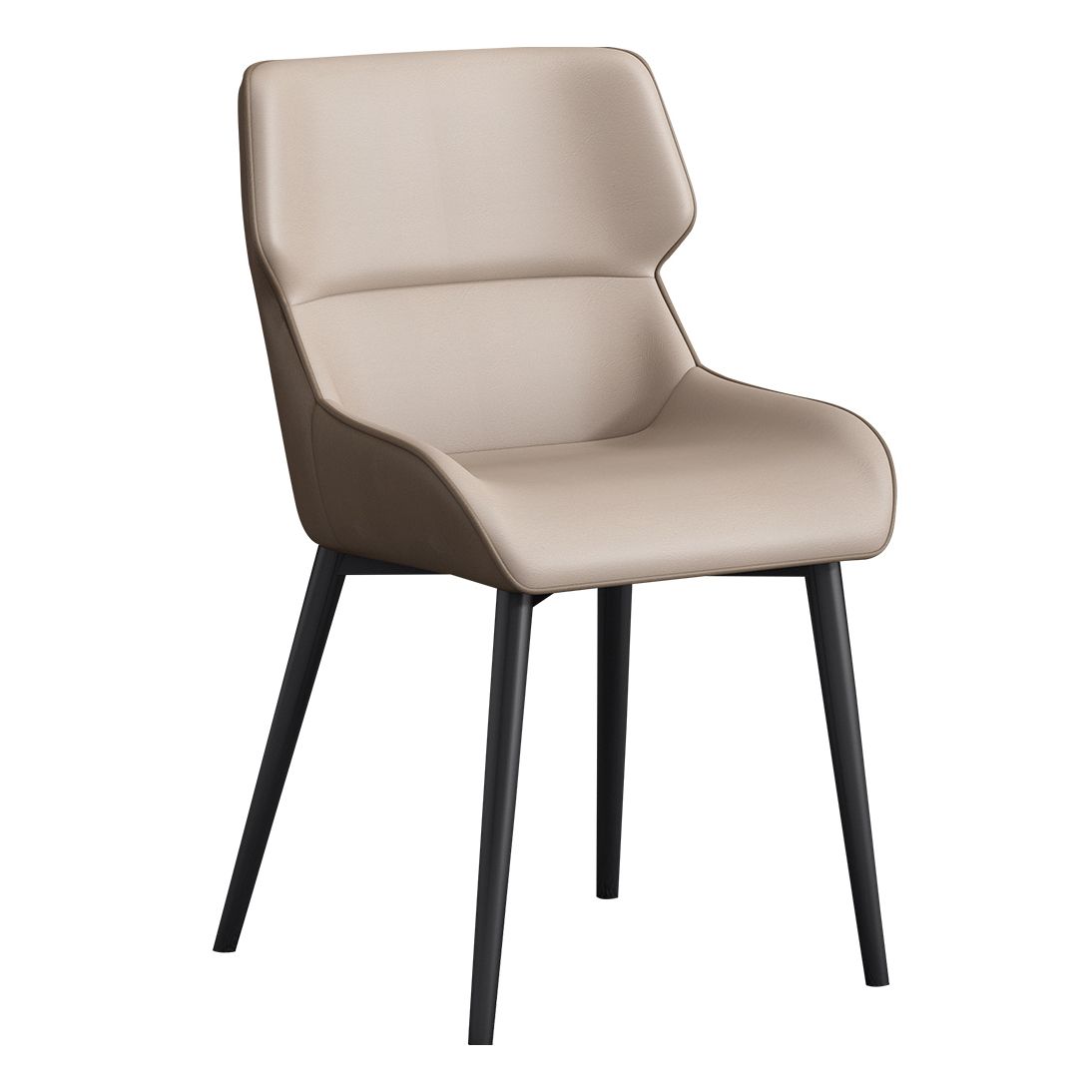 Contemporary Faux Leather Dining Chairs Wingback Arm Chair with Metal Legs (Set of 4) Clearhalo ' kitchen&dining_furn' 'Dining Chairs' 'Dining Tables & Seating' 'dining_chair' 'furn' 'furn_dining_chair' 'Furniture' 'furniture_dining_chair' 'Kitchen & Dining Furniture' 'kitchen' 1200x1200_1ce41fb9-4e5a-49c1-a295-1184fe411e8e