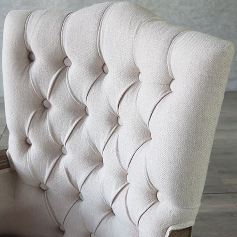Glam Wood Dining Room Chair Linen Fabric Single Dining Arm Chair for Restaurant Clearhalo ' kitchen&dining_furn' 'Dining Chairs' 'Dining Tables & Seating' 'dining_chair' 'furn' 'furn_dining_chair' 'Furniture' 'furniture_dining_chair' 'Kitchen & Dining Furniture' 'kitchen' 1200x1200_1ce48001-41d0-4ece-a415-a6a15ddf5ae5