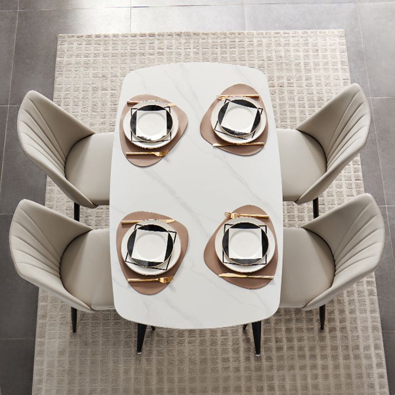 Mattes Finish Stone Esstisch Set für zu Hause 02.05.7 PCs Modernes Dinette Set
