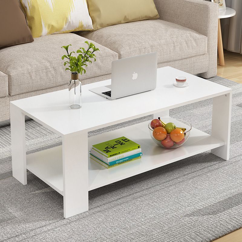 4 Legs Base Design with Storage Rack Wood-based Craft Rectangular Coffee Table Clearhalo 'Coffee & Accent Tables' 'Coffee Tables' 'coffee_tables' 'furn' 'furn_coffee_tables' 'Furniture' 'furniture_coffee_tables' 'Living Room Furniture' 1200x1200_1ce6d9a1-548c-49d7-9712-8905887b4a6c