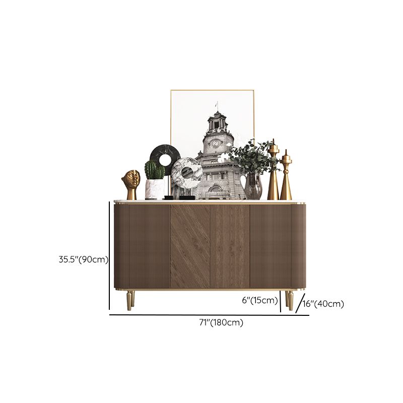 Glam Side Board Marble Sideboard Cabinet with Doors for Kitchen Clearhalo 'buffet_sideboard' 'Buffets & Sideboards' 'furn' 'furn_buffet_sideboard' 'Furniture' 'Kitchen & Dining Furniture' 1200x1200_1ce6dcf8-e483-436d-8d56-de657ee4b83b