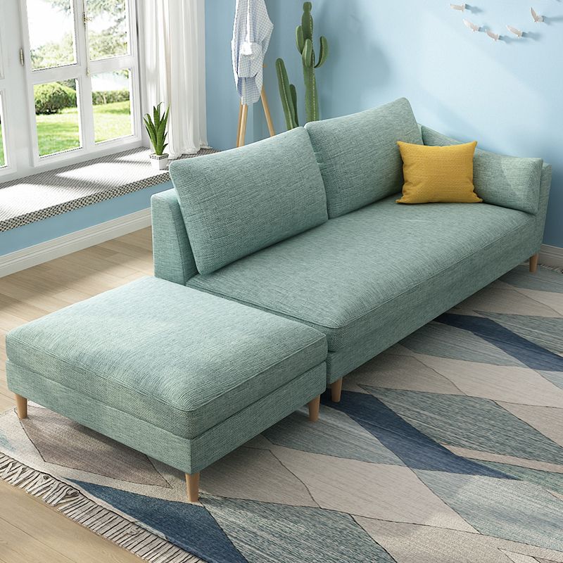 Sillón tapizado escandinavo Chaise de brazos cuadrados para sala de estar