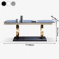 Luxury Sintered Stone Dining Table Rectangle Table with Gold Metal Pedestal Clearhalo ' dining_table' 'Dining Tables & Seating' 'Dining Tables' 'furn' 'furn_dining_table' 'Furniture' 'furniture_dining_table' 'Kitchen & Dining Furniture' 'kitchen&dining_furn' 'kitchen' 'kitchen_dining_table' 1200x1200_1ce7a0e3-42ef-48b3-a0ae-28bde131d6ac